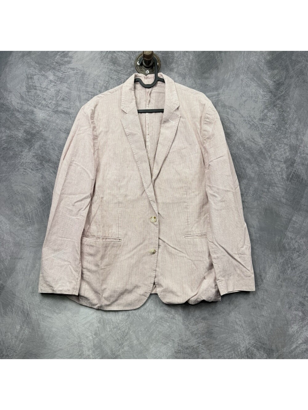J Crew Ludlow Blazer Men 40S Red Striped Linen Blend Somelos Unstructured Jacket